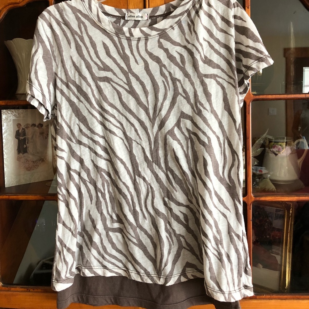 Zebra Print Layered T-Shirt